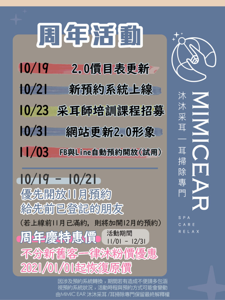 MIMIC EAR2.0周年活動